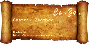 Csernik Zsombor névjegykártya